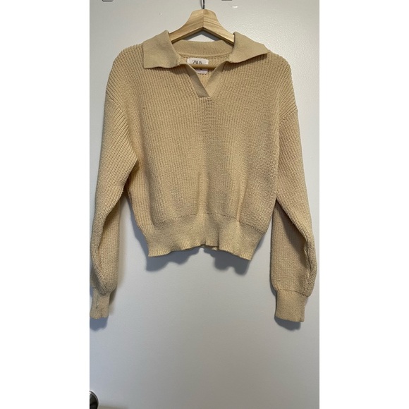 Zara kids Collared Cream Polo Sweater - Picture 1 of 2